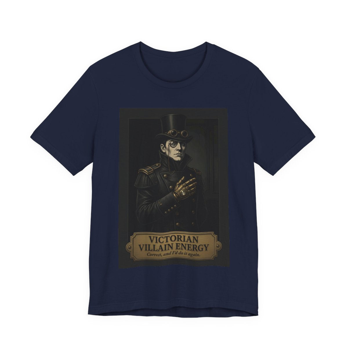 Victorian Villain Energy Shirt | Steampunk Unisex Tee | Goth Dark Academia Gift  - Navy